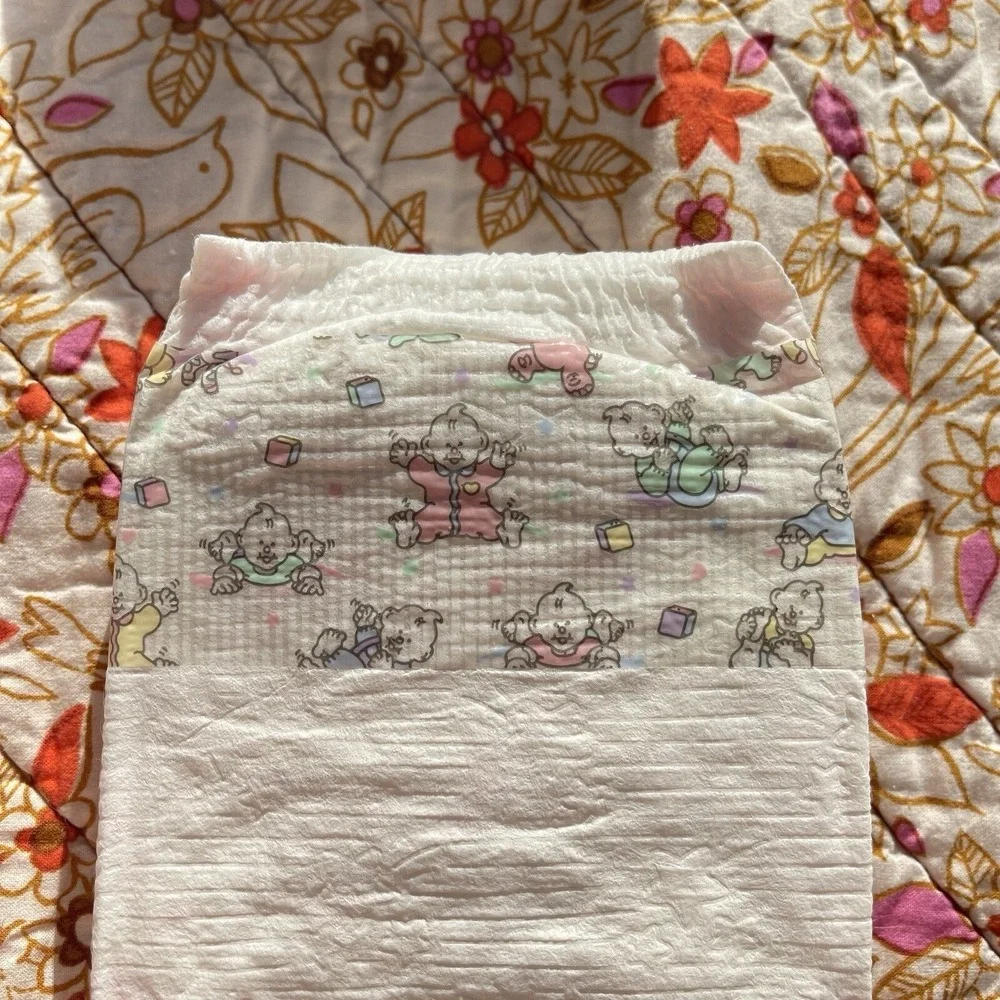 Vintage Huggies Size 3‎ Ultratrim 1993 USA Diapers Baby's Blocks Plastic Print